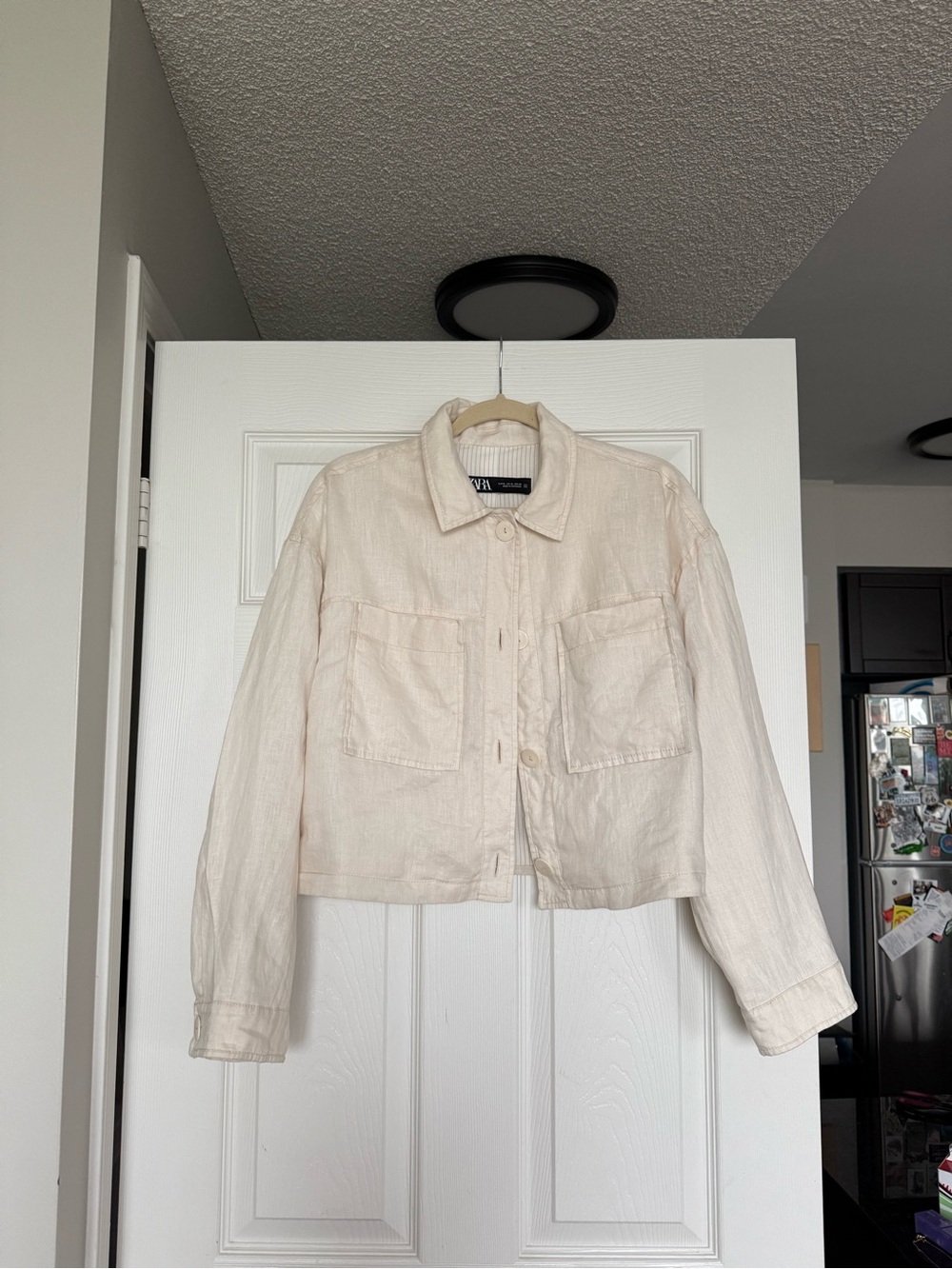 Zara 100% Linen Cropped Jacket